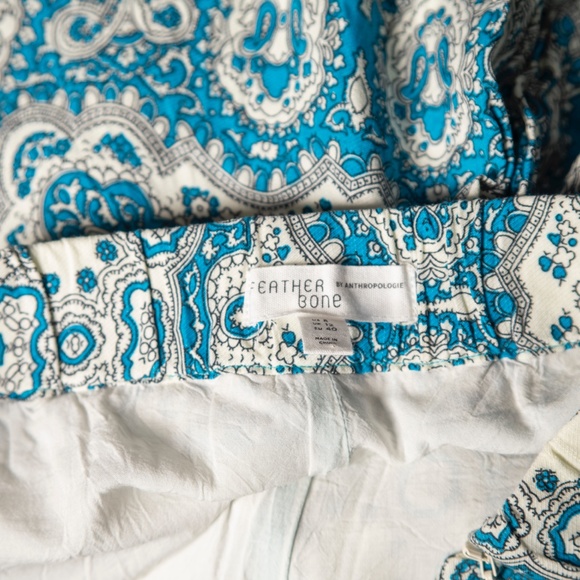 Anthropologie Feather & Bone Paisley Crop Pants 8 - Picture 3 of 9